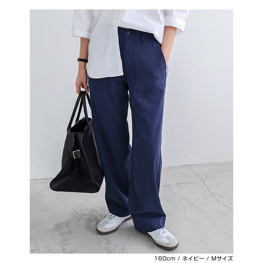 【evernavy】柔垂可調腰寬版工作長褲 Japan E-Shop