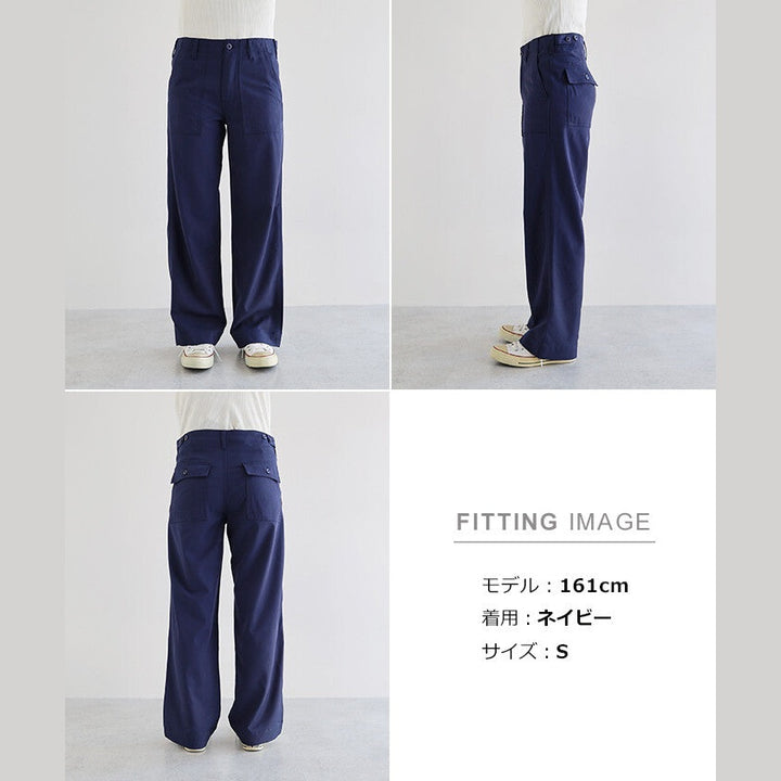 【evernavy】柔垂可調腰寬版工作長褲 Japan E-Shop