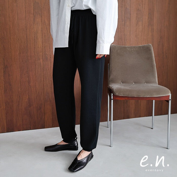 【evernavy】羊毛混紡厚針織束腳長褲 Japan E-Shop
