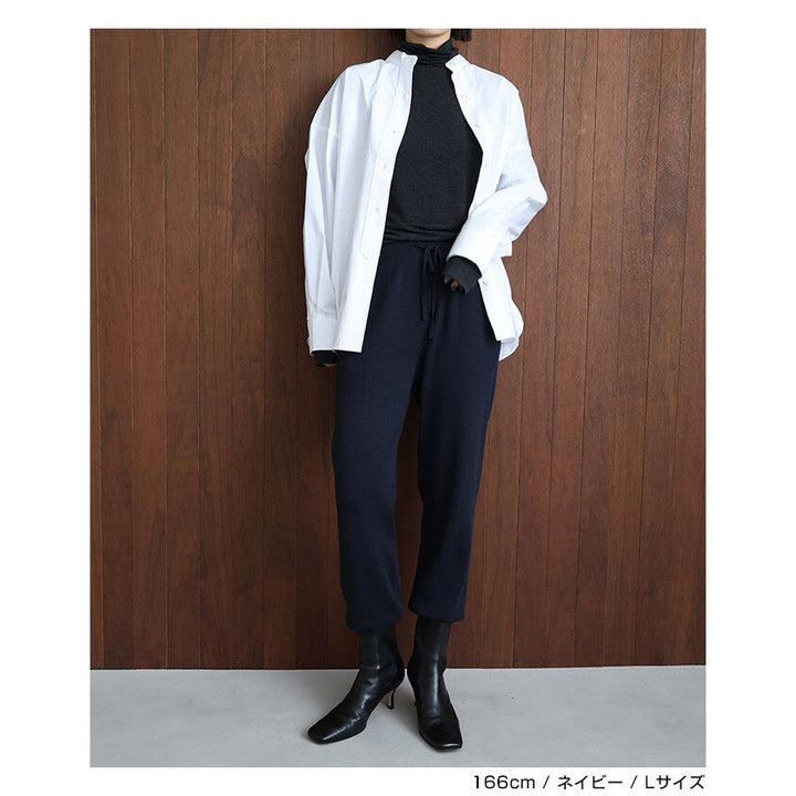 【evernavy】羊毛混紡厚針織束腳長褲 Japan E-Shop