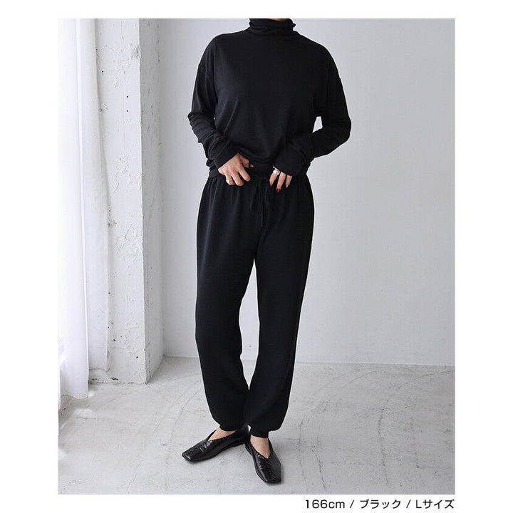 【evernavy】羊毛混紡厚針織束腳長褲 Japan E-Shop