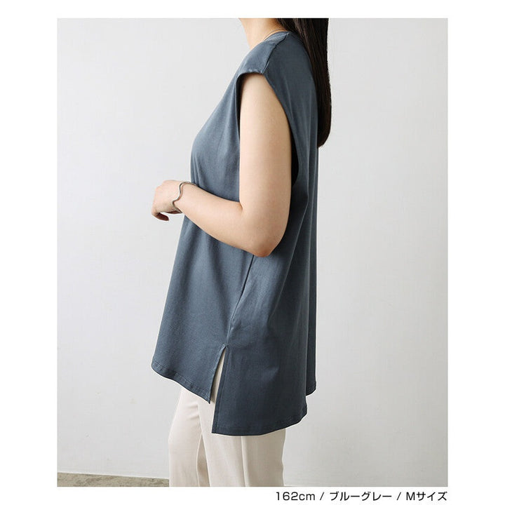 【evernavy】絲光純棉寬版無袖長版上衣 Japan E-Shop