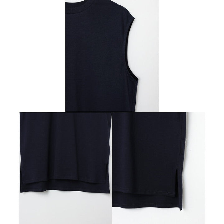 【evernavy】絲光純棉寬版無袖長版上衣 Japan E-Shop