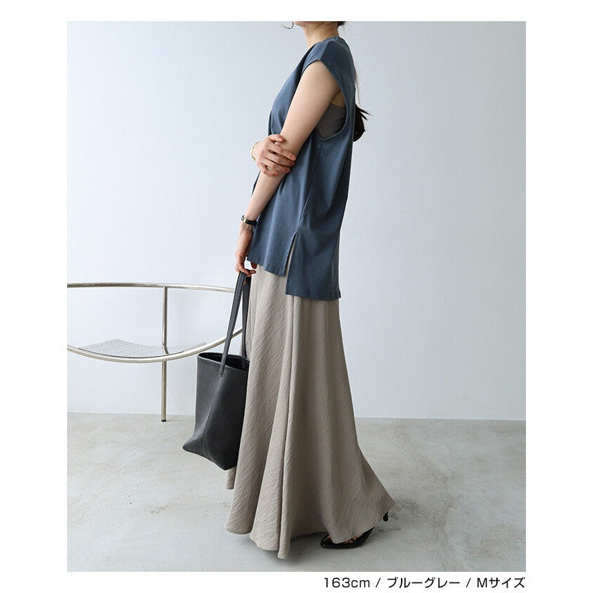 【evernavy】絲光純棉寬版無袖長版上衣 Japan E-Shop