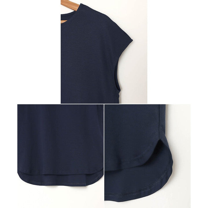 【evernavy】100%純棉絲光法式袖寬鬆上衣 圓領亮澤 Japan E-Shop