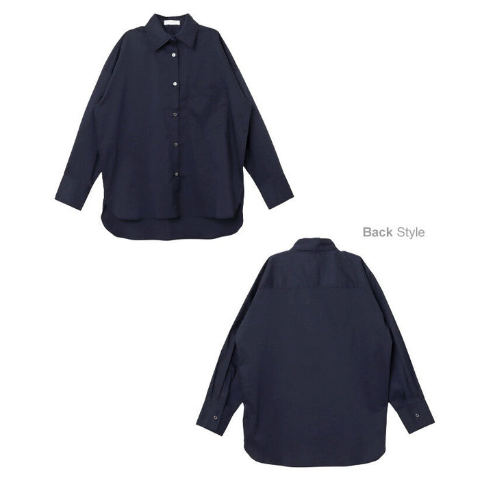 【evernavy】易整理棉混紡落肩寬鬆長袖襯衫 Japan E-Shop