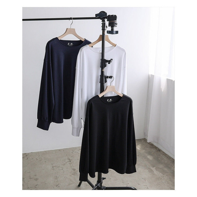 【evernavy】絲光純棉蓬袖長版上衣 Japan E-Shop