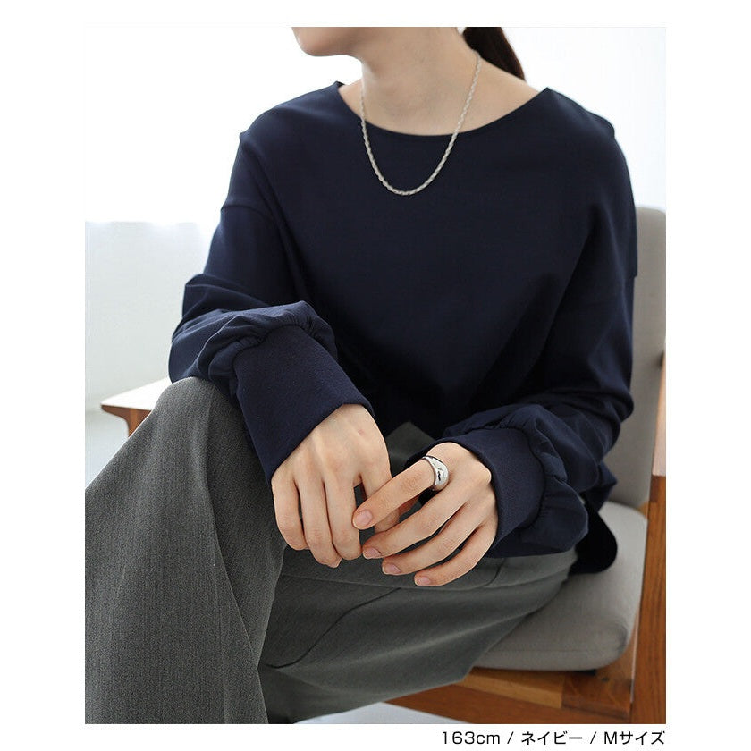【evernavy】絲光純棉蓬袖長版上衣 Japan E-Shop