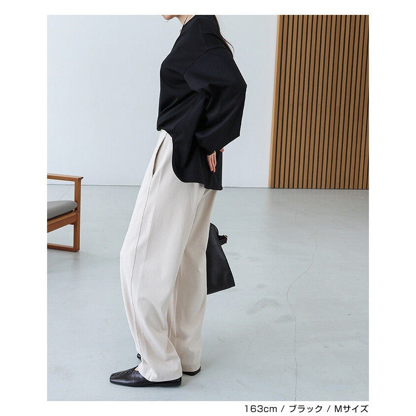 【evernavy】絲光純棉蓬袖長版上衣 Japan E-Shop