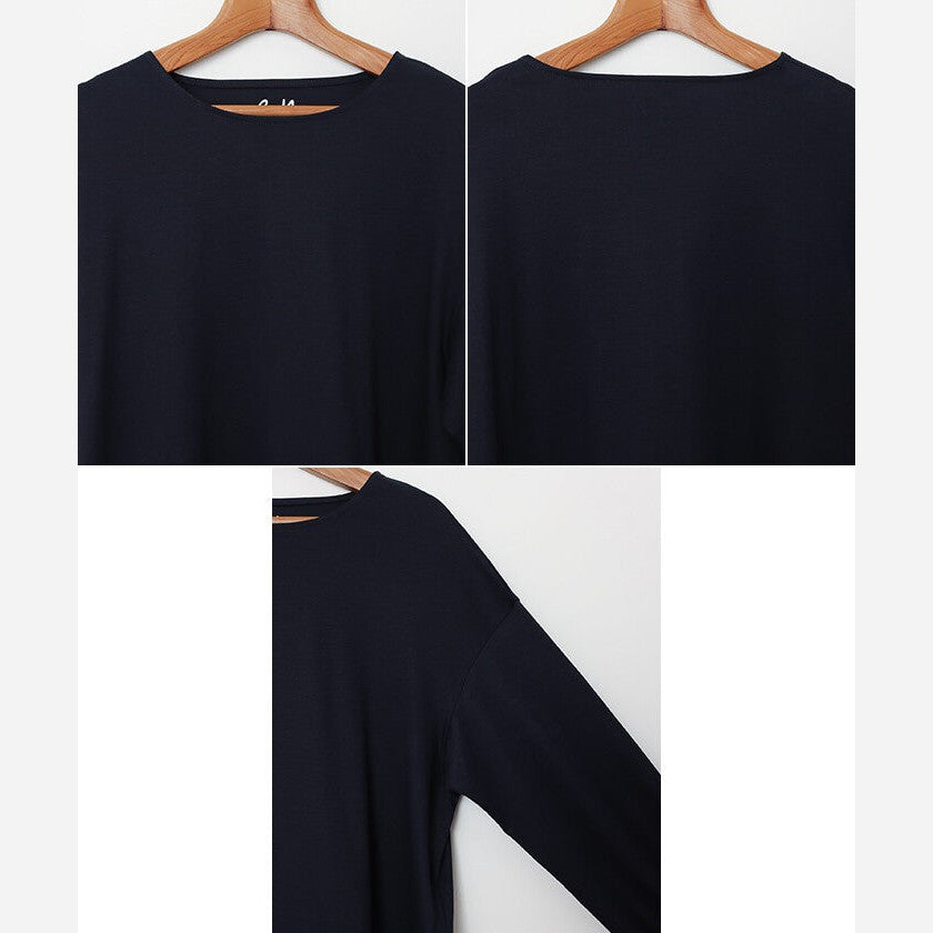 【evernavy】絲光純棉蓬袖長版上衣 Japan E-Shop
