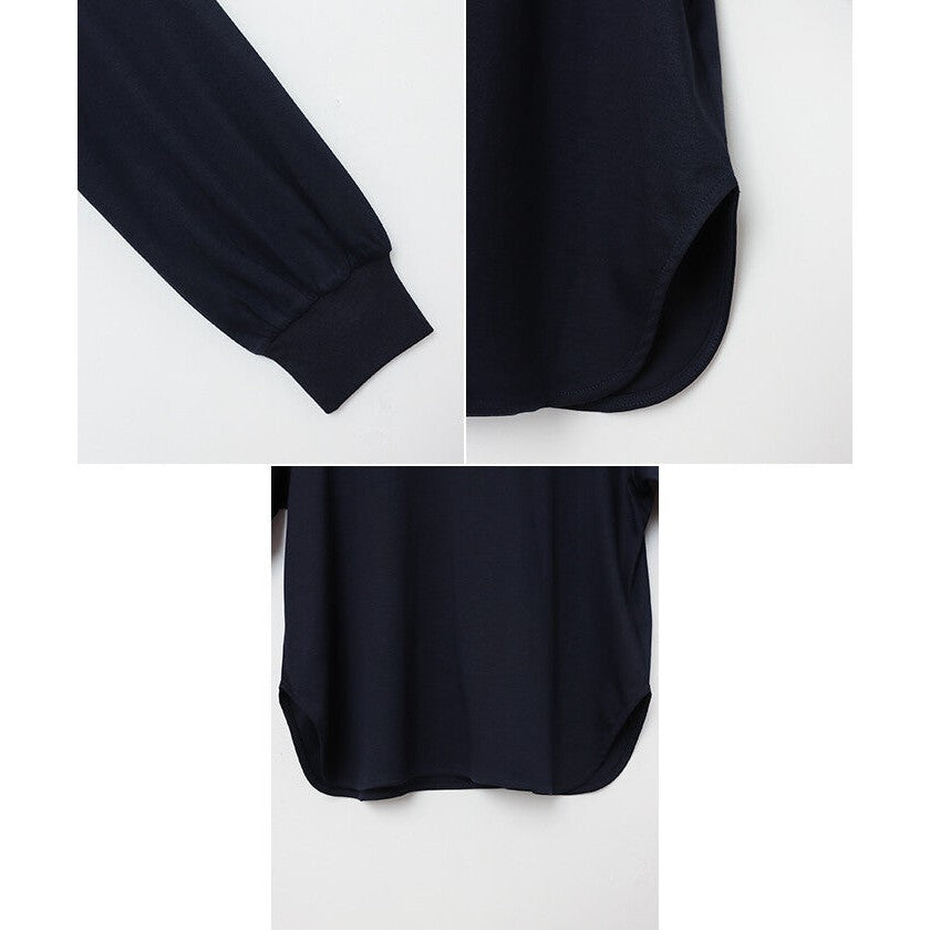 【evernavy】絲光純棉蓬袖長版上衣 Japan E-Shop
