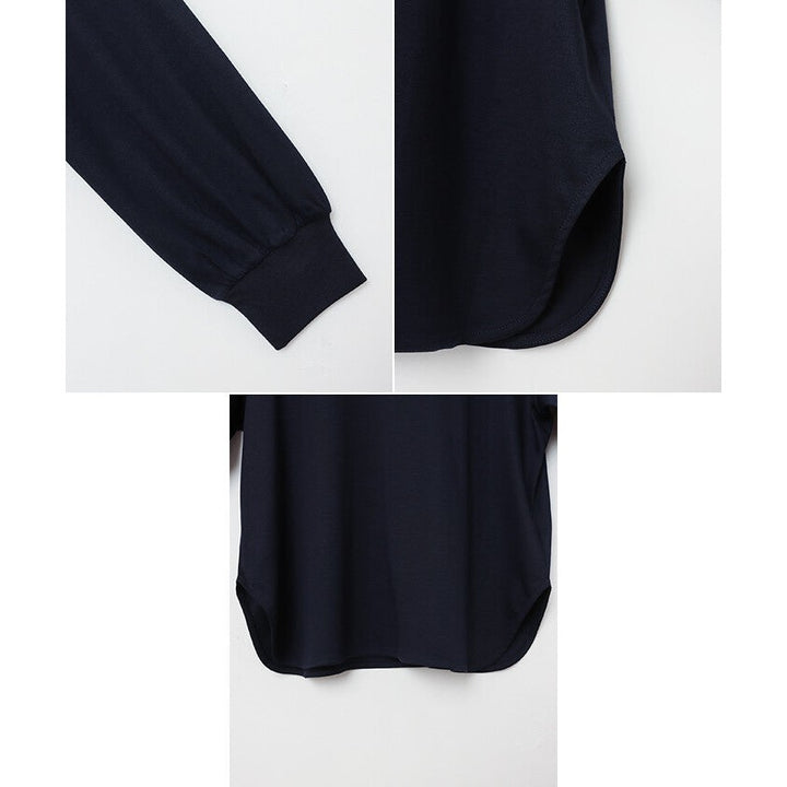 【evernavy】絲光純棉蓬袖長版上衣 Japan E-Shop