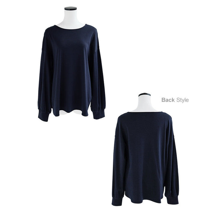【evernavy】絲光純棉蓬袖長版上衣 Japan E-Shop