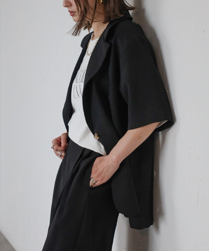 【TOPWHOLE】夏季粗花呢短袖外套 Japan E-Shop