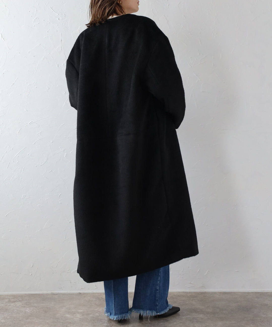 【TOPWHOLE】毛絨長版拉鍊大衣 海軍藍 Japan E-Shop