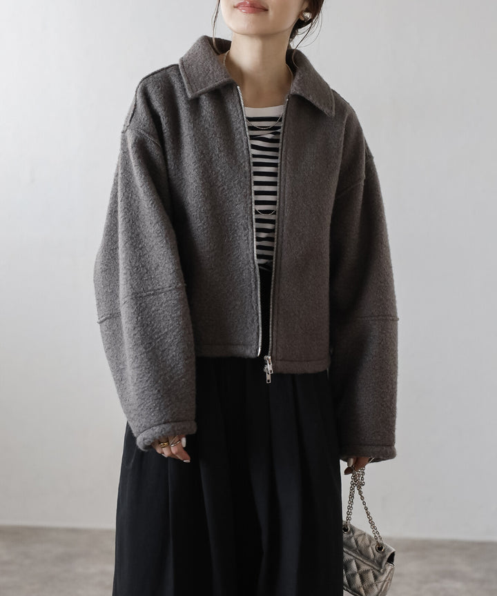 【TOPWHOLE】立領雙拉鍊短版外套 Japan E-Shop