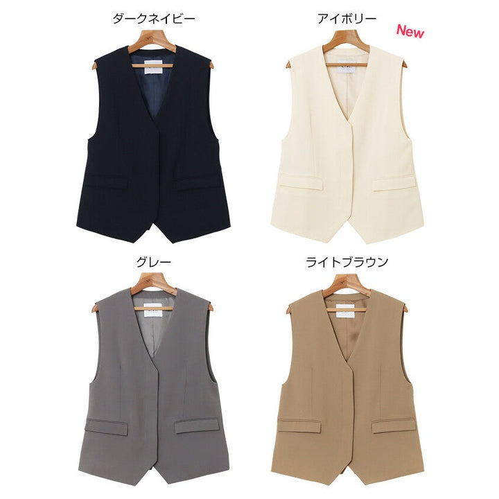 【evernavy】無領長版修身西裝背心 Japan E-Shop