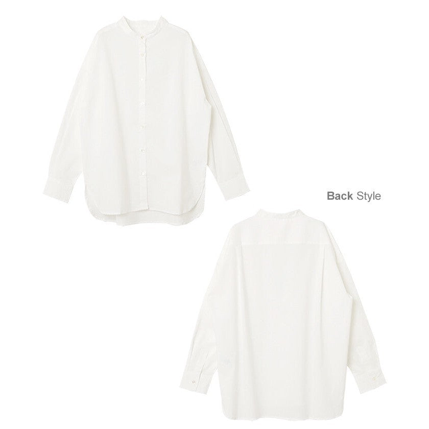 【evernavy】易整理挺身棉混紡立領長袖襯衫 Japan E-Shop
