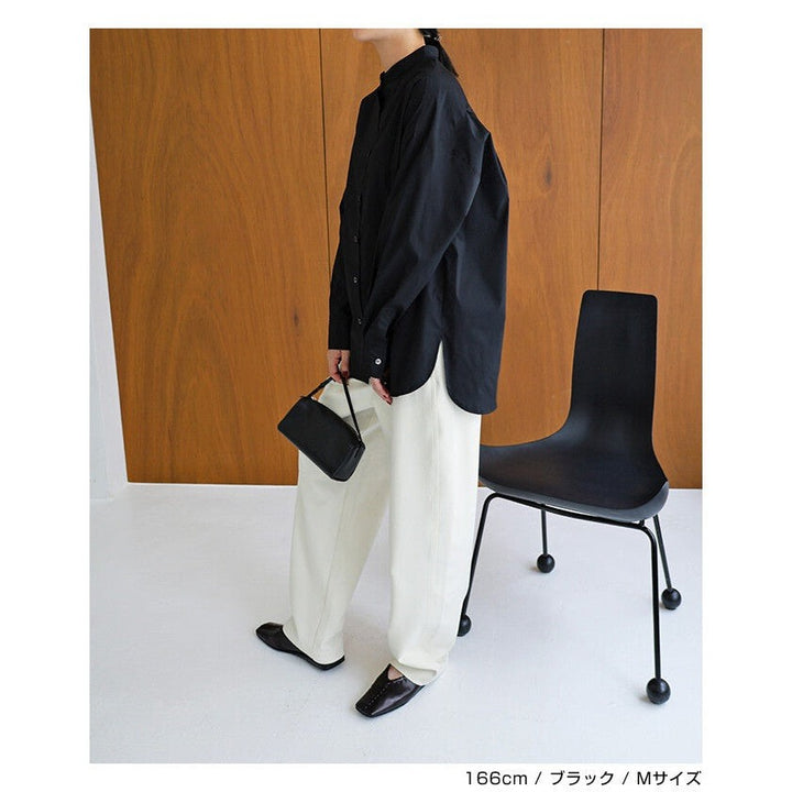 【evernavy】易整理挺身棉混紡立領長袖襯衫 Japan E-Shop