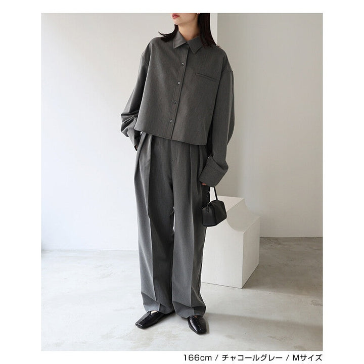 【evernavy】彈性西裝布立體短版襯衫外套 Japan E-Shop