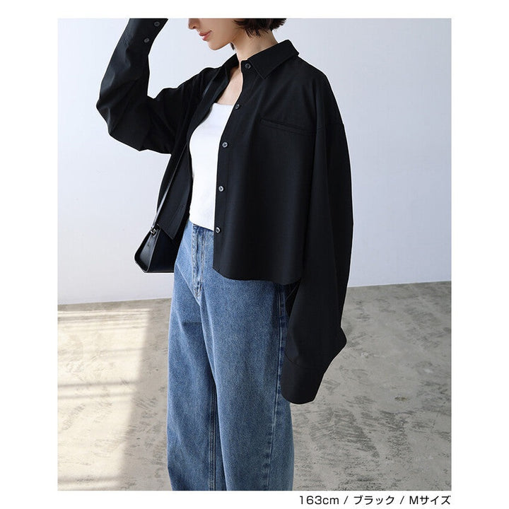 【evernavy】彈性西裝布立體短版襯衫外套 Japan E-Shop