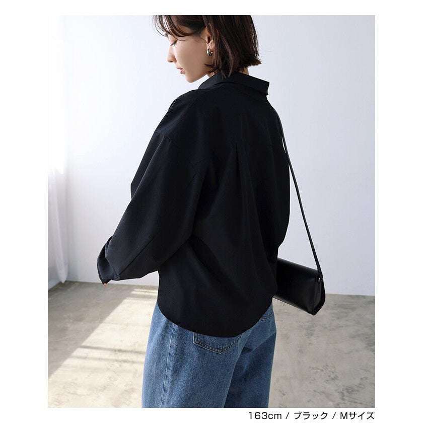 【evernavy】彈性西裝布立體短版襯衫外套 Japan E-Shop