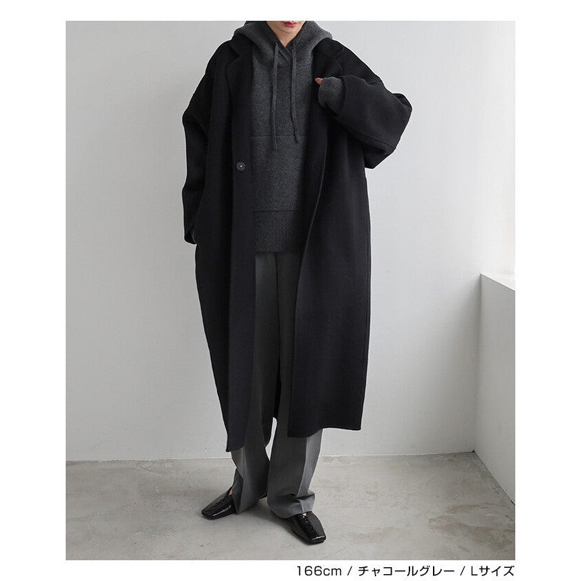 【evernavy】彈性西裝布雙褶繭型寬褲 Japan E-Shop