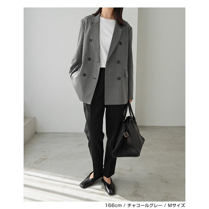 【evernavy】彈性西裝布寬鬆雙排扣西裝外套 Japan E-Shop