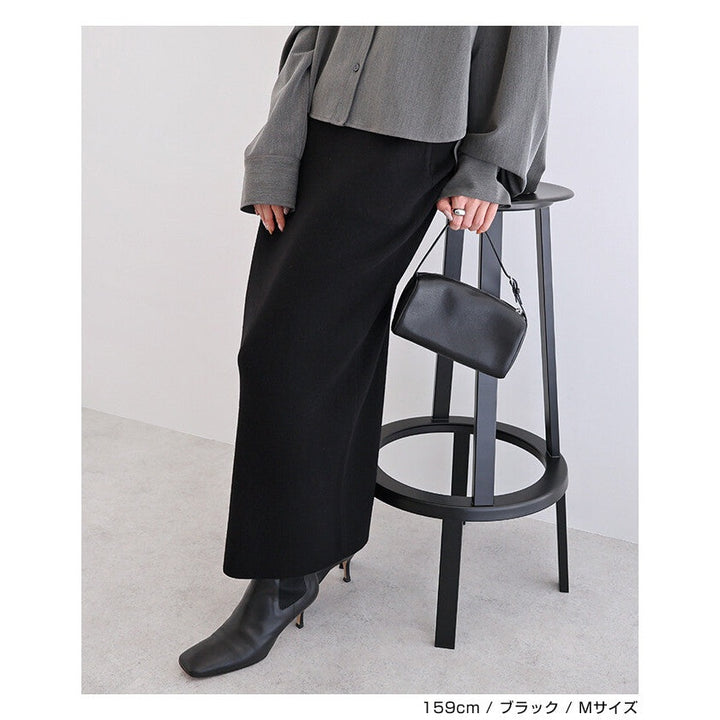 【evernavy】純羊毛厚針織修身直筒長裙 Japan E-Shop