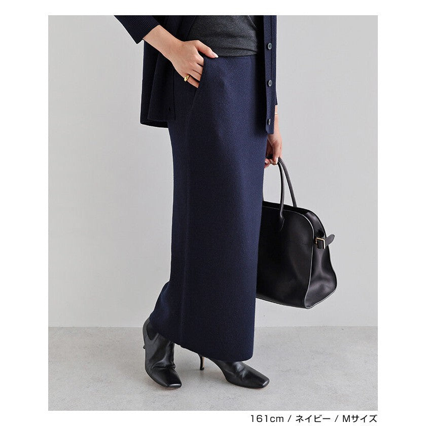 【evernavy】純羊毛厚針織修身直筒長裙 Japan E-Shop
