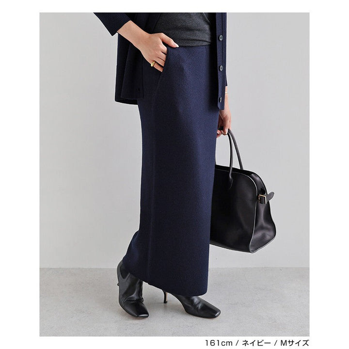 【evernavy】純羊毛厚針織修身直筒長裙 Japan E-Shop