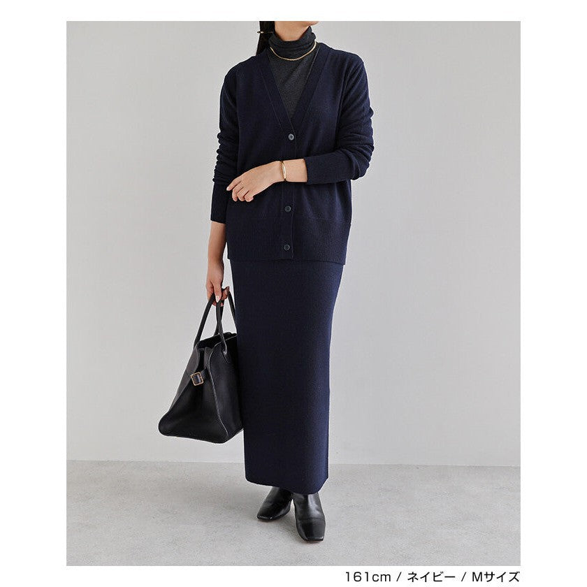 【evernavy】純羊毛厚針織修身直筒長裙 Japan E-Shop