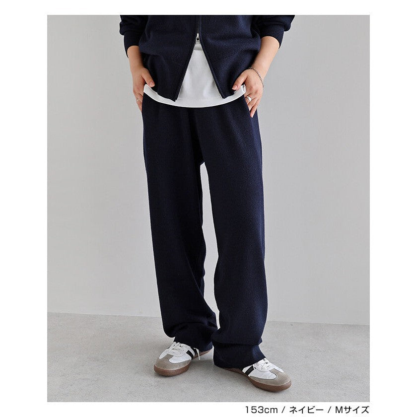 【evernavy】100% 羊毛密針弧形針織長褲 Japan E-Shop