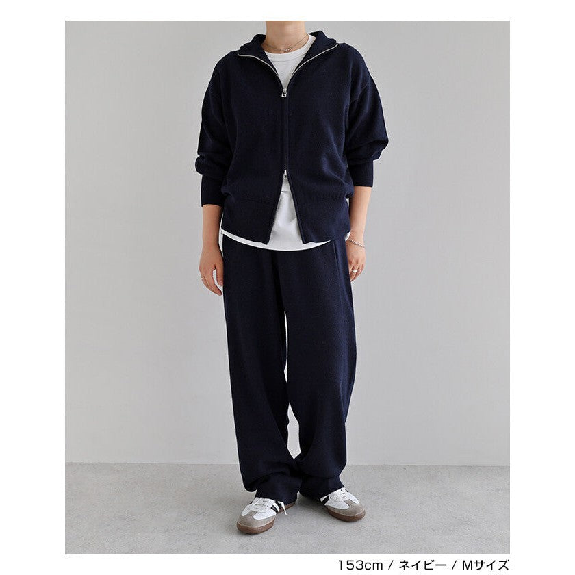 【evernavy】100% 羊毛密針弧形針織長褲 Japan E-Shop
