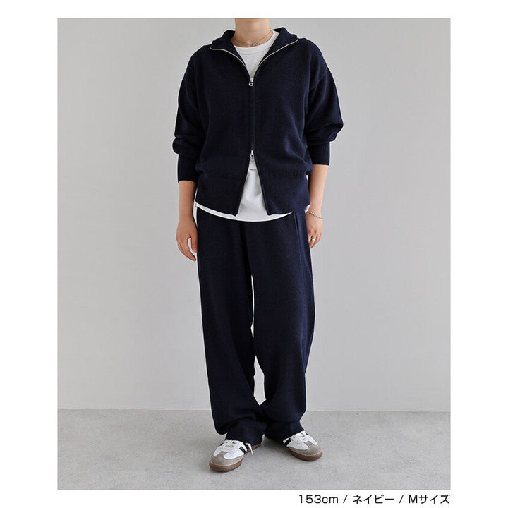 【evernavy】100% 羊毛密針弧形針織長褲 Japan E-Shop