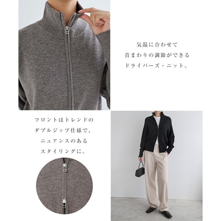 【evernavy】100% 羊毛雙向拉鍊針織外套 Japan E-Shop