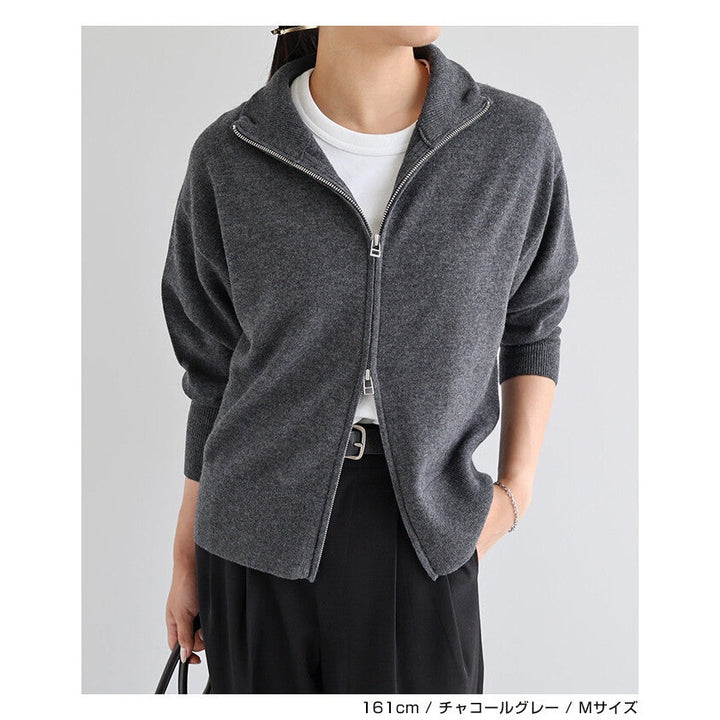 【evernavy】100% 羊毛雙向拉鍊針織外套 Japan E-Shop
