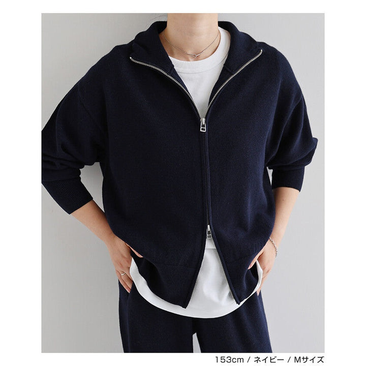 【evernavy】100% 羊毛雙向拉鍊針織外套 Japan E-Shop