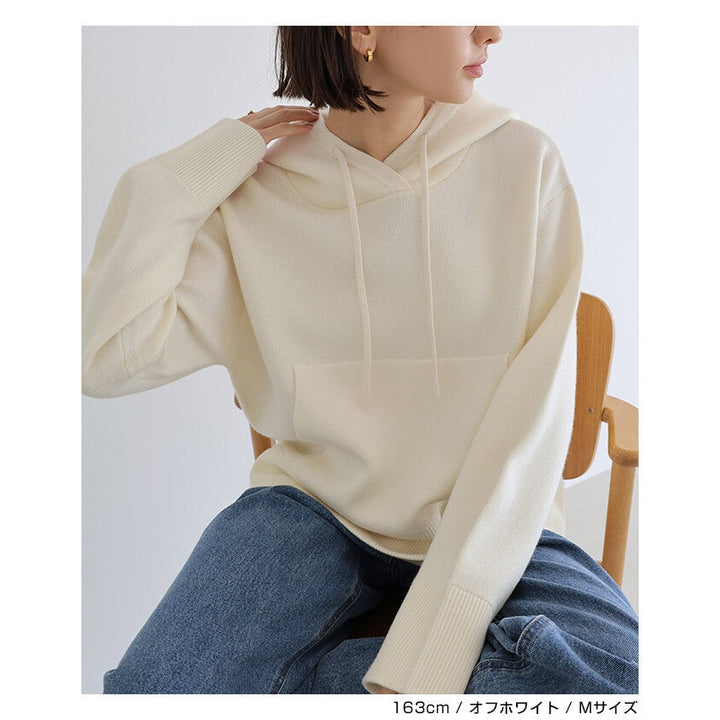【evernavy】羊毛混紡雙層針織連帽上衣 Japan E-Shop