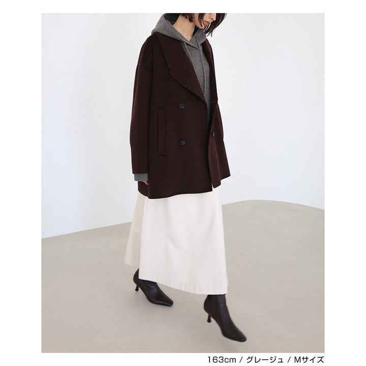 【evernavy】羊毛混紡雙層針織連帽上衣 Japan E-Shop
