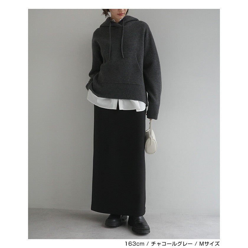 【evernavy】羊毛混紡雙層針織連帽上衣 Japan E-Shop