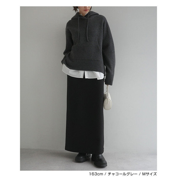 【evernavy】羊毛混紡雙層針織連帽上衣 Japan E-Shop