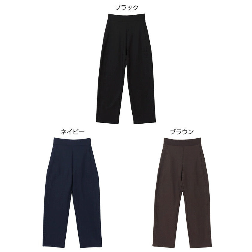 【evernavy】刷毛彈性羅馬布弧形長褲 Japan E-Shop