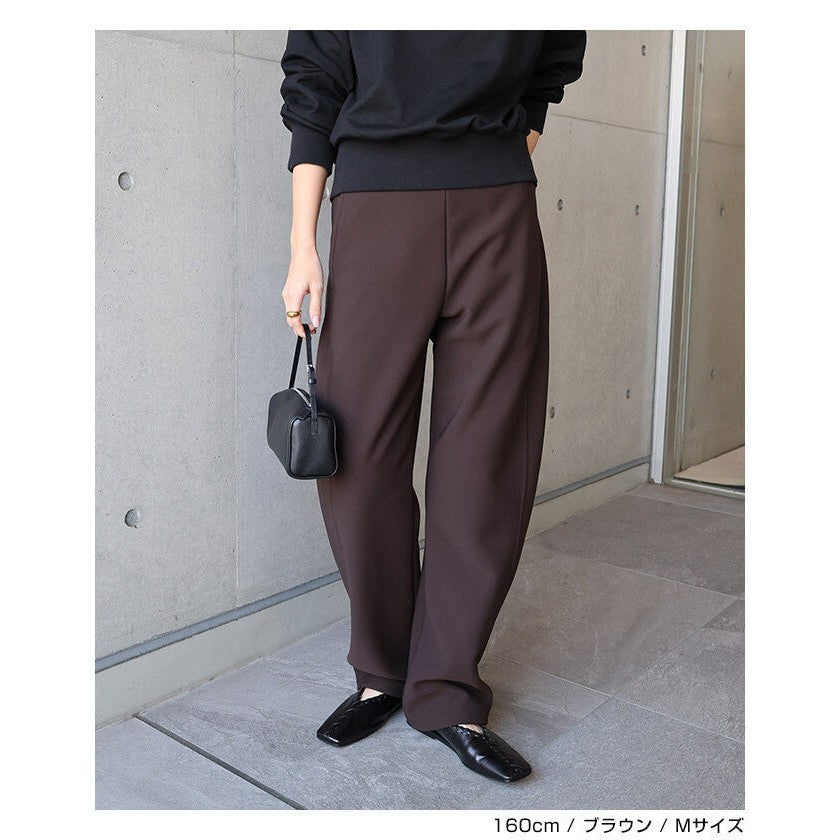 【evernavy】刷毛彈性羅馬布弧形長褲 Japan E-Shop