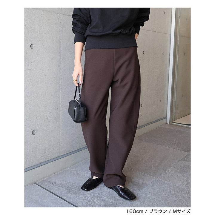 【evernavy】刷毛彈性羅馬布弧形長褲 Japan E-Shop