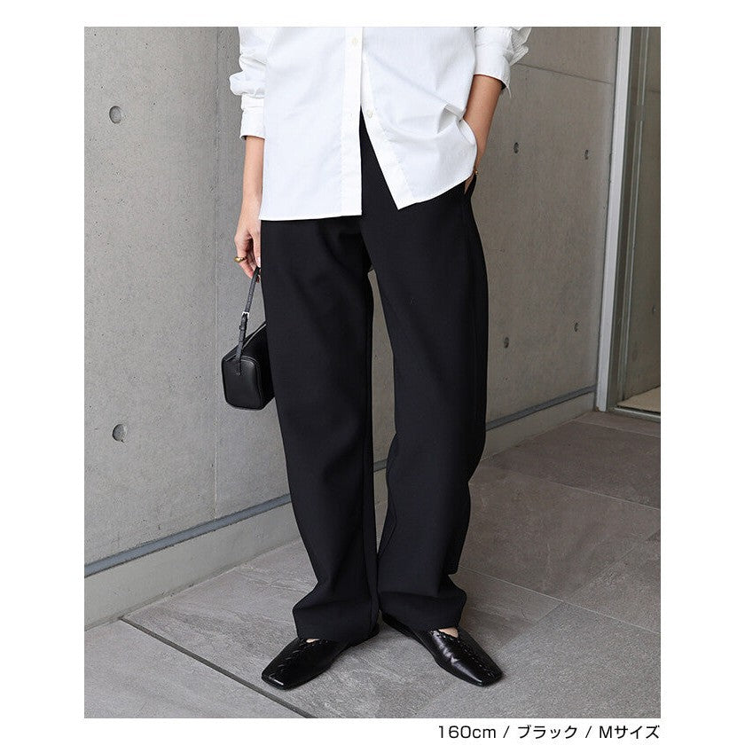 【evernavy】刷毛彈性羅馬布弧形長褲 Japan E-Shop