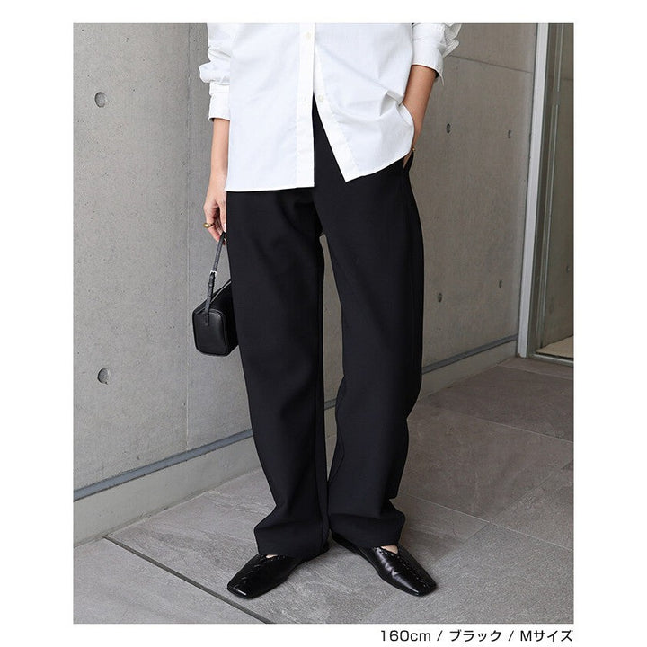【evernavy】刷毛彈性羅馬布弧形長褲 Japan E-Shop