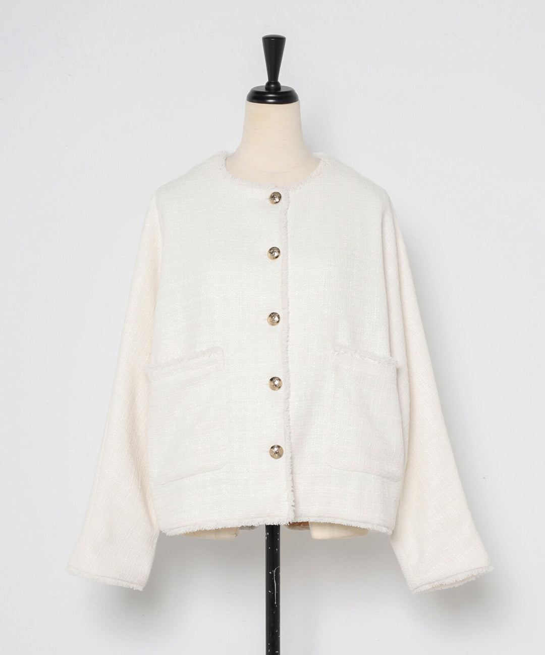 【TOPWHOLE】金釦流蘇粗花呢外套 Japan E-Shop