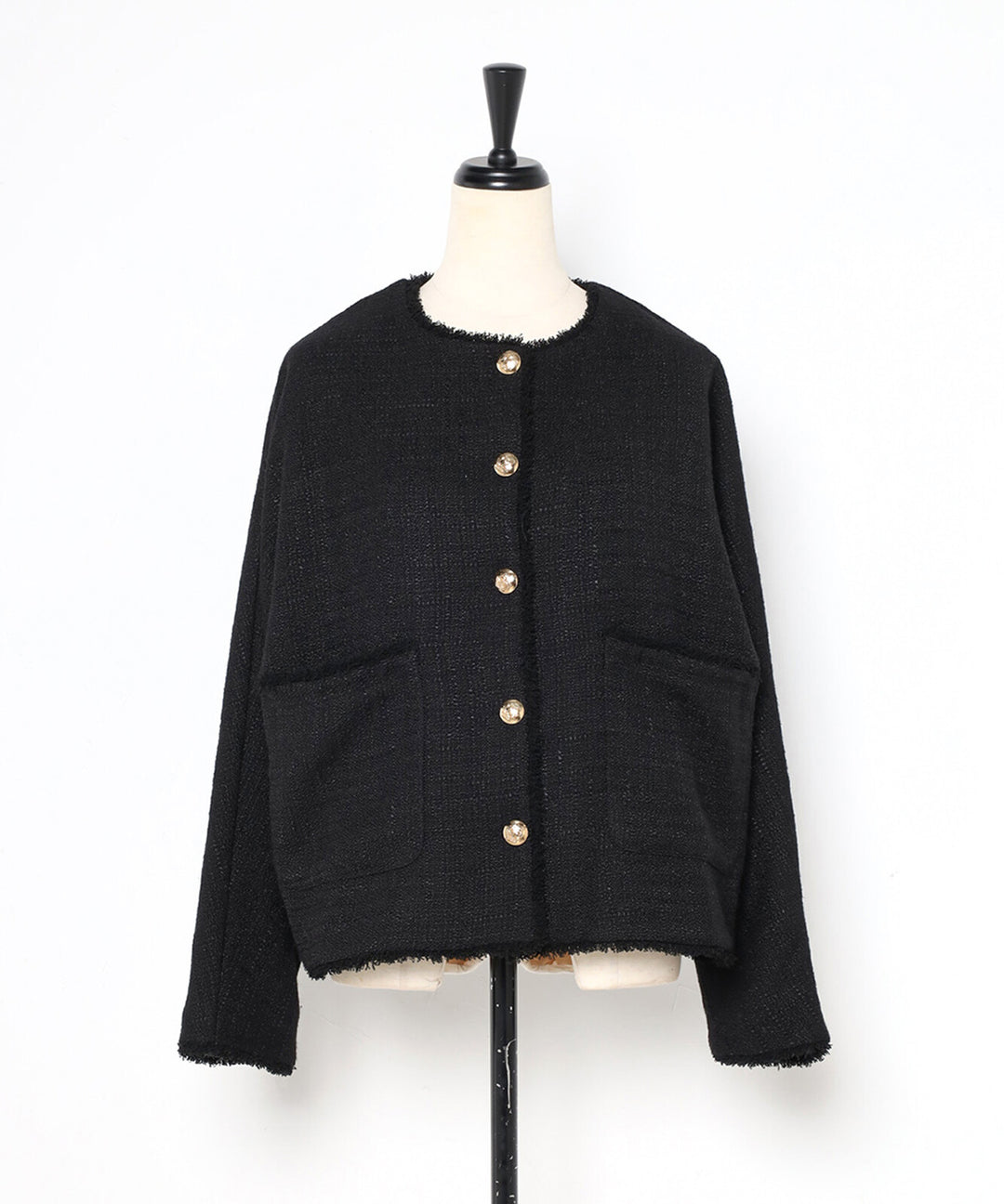 【TOPWHOLE】金釦流蘇粗花呢外套 Japan E-Shop