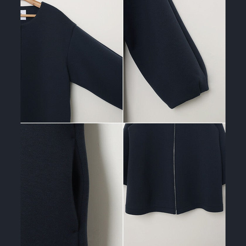 【evernavy】立體厚織無領中長版拉鍊外套 Japan E-Shop